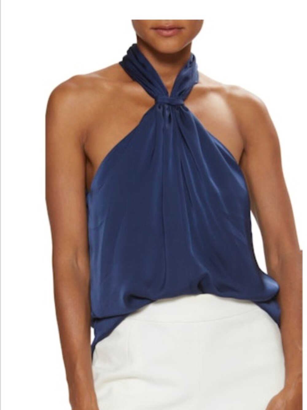 Ramy Brook Maia Gather Sleeveless Top - Spring Navy